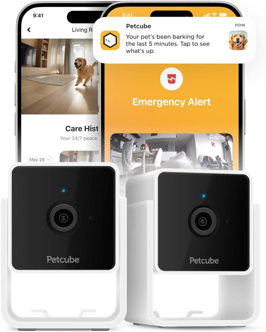 Petcube Cam Duo – Smart Indoor Pet Cameras with HD Video, Night Vision & Real-Time Alerts