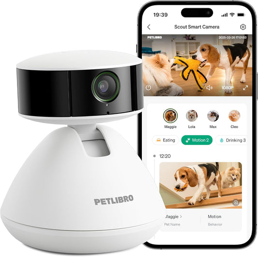 PETLIBRO AI-Powered Pet Camera – 1080P HD, Multi-Pet Recognition, Smart Activity Insights, Night Vision & 2-Way Audio
