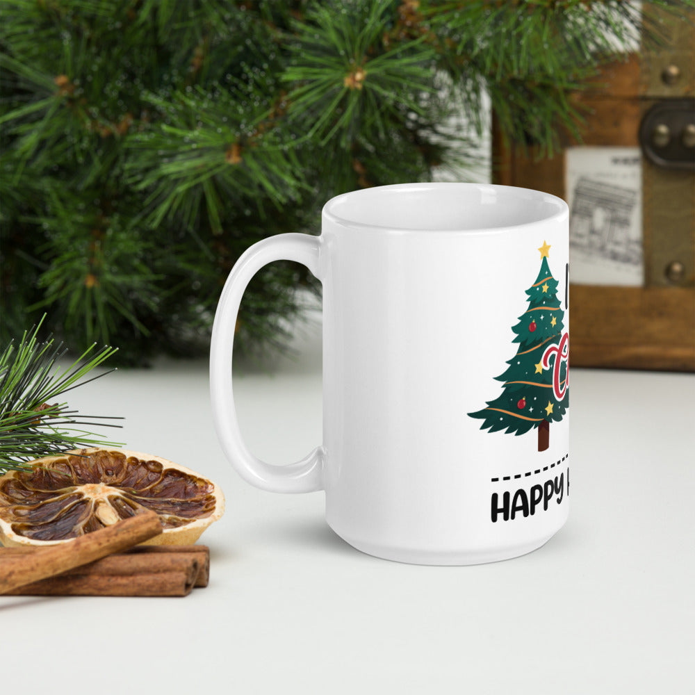 Get Lit on Christmas White glossy coffee mug